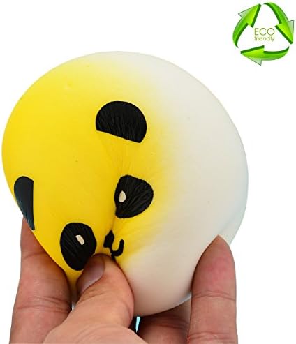 Squishies Slow Rising Toys Stress Reliever Strawberry Squeezing Squeeze Cake Cream Scented Super Soft Kids Hand Wrist Toy (Yellow Panda)