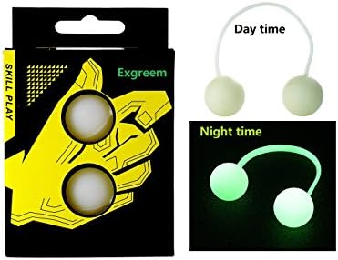 Exgreem Fidget Toys Thumb Chucks Bundle Control Roll Game Knuckles Finger Yoyo Anti Stress Toy (Yellow(Night Bright))