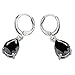 Drop Dangle Teardrop Earrings, Fashion Water Drop Leverback Earrings for Women Black