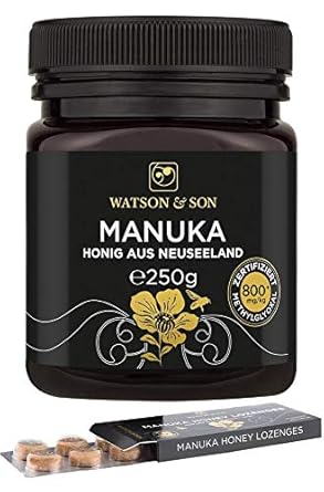Watson & Son Manuka Honig MGO 800+ 250g + gratis Manuka Lutschtabletten 20g MGO 400+ | Zertifizierte Premium Qualität aus Neu