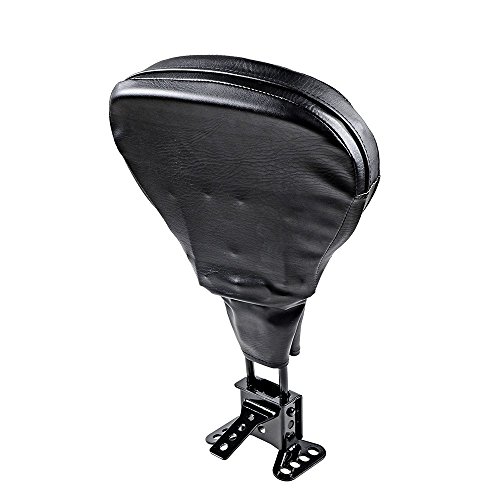 Black Quick Release Adjustable Driver Rider Backrest Back Rest Kit-PU Leather, Metal Stand for 2009-later Harley Touring
