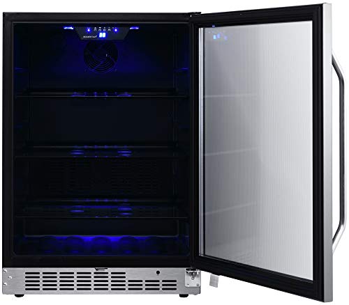 EdgeStar CBR1502SG 24 Inch Wide 142 Can Built-In Beverage Cooler with Tinted Door - Thumbnail 4