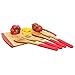 The Kitchen Love Bamboo Utensil Set, Eco-friendly, Naturally Germ-resistant with Hanging Storage Holes and Colorful Silicone Ergonomic Handles (Red)