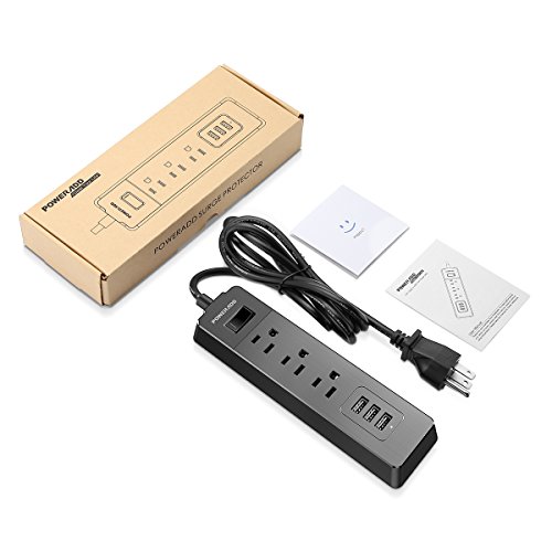 image for Poweradd Power Strip Surge Protector, Multi Outlets with Smart USB Por