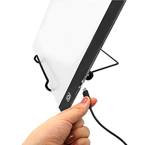 A4 LED Light Box Set Diamond Painting Board, Ultra-Thin Drawing Light Pad Powered by USB with Handbag, Adjustable Angle Stand Holder and Clips for DIY Art Craft Sketching, Water Color Paper, Artists A - Thumbnail 3