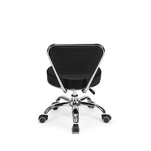 Colorful Pedicure D Line Light Rolling Nail Technician Chair, Multi-Use Short Stool (Black)