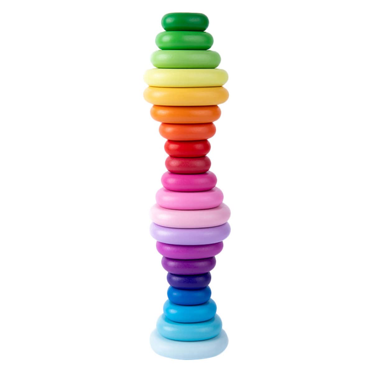 Toyvian Childrens Toys 20Pcs Rainbow Stacked stacking toys Wooden Balanced Stacked Toy Kids Stacking Games Toy Pebbles Toys