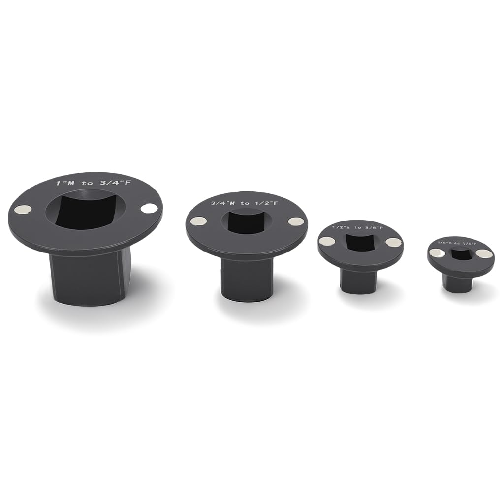 Low Profile Impact Socket Adapter Set, 4PCS Drive Ratchet Adapter Set 1in M-3/4in F 3/4 in M-1/2in F 1/2in M-3/8in F 3/8in M-1/4in F