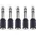 eBoot Headphone Adapter 6.35 mm Male to 3.5 mm Female Stereo Audio Earphone Jack Adapter, 5 Pieces, Black