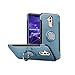 Orzero TPU + PC Hybrid Dual Layer Case Compatible for Huawei Mate 20 Lite Full Body Heavy Duty Protection 360 Rotating Metal Ring [Adsorbed Iron Plate] - Navy