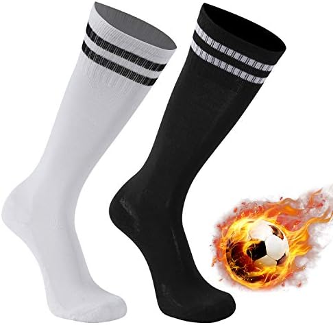 Kids Soccer Socks Youth Football Baseball Cushioned Team Socks Girls Boys 2/6 Pairs 8-16 Years transla wonder