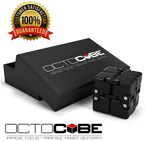 OCTOCUBE Infinity Cube Fidget Toy w/Gift Box - Luxury Infinite Cool Gadget for Kids, Adults - Prime Sensory Stress Relief, Pressure Reduction | Unique distraction for Autism, Quit Smoking - RUBBER