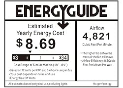 KAPOEFAN 52" Ceiling Fan no Light with