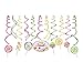 Kristin Paradise 30Ct Candy Land Hanging Swirl Decorations, Candyland Party Supplies, Lollipop Birthday Theme, Candy Shop Kids Paper Decor for First 1st Boy Girl Baby Shower, Sweet Shop Favors