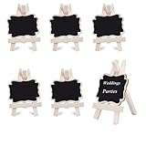 BA-SAFE Mini Framed Chalkboard Place Cards with Easel (Pack of 6)