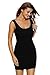 AnnFlat Women's Summer Classic Scoop Neck Sleeveless Bodycon Mini Tank Dress Small Black