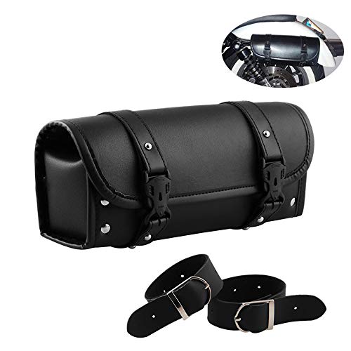 Motorcycle Saddle Bag PU Leather Tool Roll Handlebar Bag Waterproof Luggage Travel Sport Touring Saddlebags for Harley Davidson