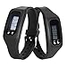 Iuhan Fashion Digital LCD Pedometer Run Step Walking Distance Calorie Counter Watch Bracelet (Black)