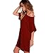 Dreaweet Women's Short Sleeve Loose Casual Solid O-Neck T-Shirt Dress