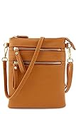 Multi Zipper Pocket Wristlet Crossbody Bag