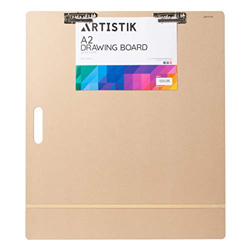 A2 Artist Sketch Board Art Sketch Tote Board Made with Non Slip High-Grip Clips & Rubber Band for Beginners, Classrooms, Field Sketching, Drawing and All Artists - (23 x 26 inches)