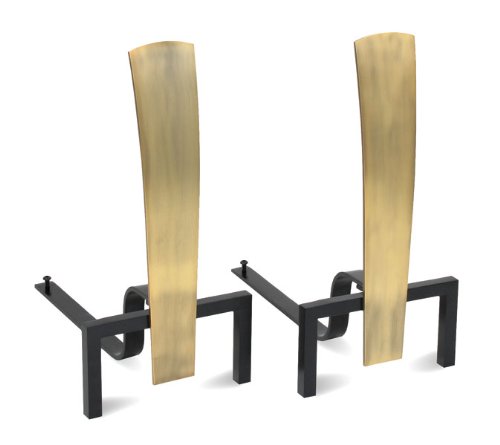 Pilgrim Home and Hearth 18670 Fonda Andirons, Antique Brass and Black - Thumbnail 4