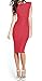 Women's Casual Boat Neck Slim Bodycon Business Party Work Pencil Dress Watermelon Red Large