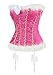 Kimring Women's Luxurious Mrs Claus Valentines Marabou Trim Overbust Corset Top