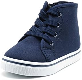 Blue burry EASY21 toddler high top canvas shoes Sneakers JR-85F,Navy,Size 6