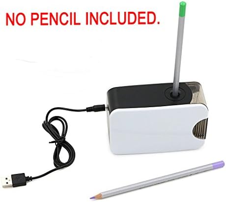 Electric Pencil Sharpener, TopRay Battery &amp; USB-powered Operated,with One Extra Replacement Sharpener Core (White)