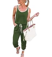 KIRUNDO Women's Camouflage Sleeveless Jumpsuit - Elastic Drawstring Waist, Summer Travel Romper