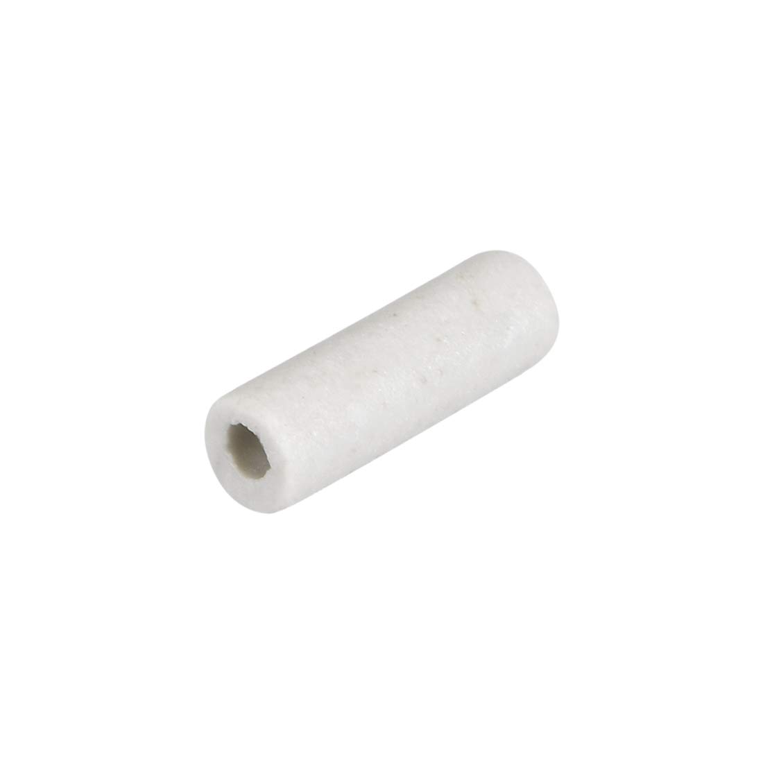 sourcing map 1mm Dia Ceramic Insulation Tube Single Bore Alumina Porcelain High Temperature Insulator Pipe for Heating Element 500 Pcs