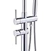 KES Brass Freestanding Bathtub Faucet Floor Mounted Bath Tub Filler Faucets with Hand Held Shower Head Chrome, L5801