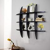 Shelving Solution Cross Display Wall Shelf (Black) (Kitchen)