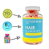 Hair Skin and Nail Vitamin Gummy Bears + Hemp | for Healthy Hair Growth and Strength | Proprietary Blend of Biotin, Organic Hemp, and 15+ Vitamins! All Natural Gummies + Gluten Free + Vegan