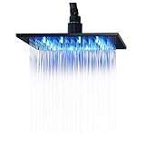 Rozin Bathroom Rainfall 12-inch Shower Head LED Light Overhead Spray Oil Rubbed Bronze
