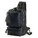 Zebella Men's Letaher Unbalance Chest Pack Multipurpose Backpack Crossbody Shoulder Bag Travel Sling Bag