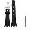 Kevisae Black Rubber Silicone Watch Band Compatible with Audemars Piguet Royal Oak Offshore 15703 15710-28mm AP Rubber Watch Band Strap