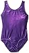 Danskin Little Girls' Gymnastics Solid Sparkle Leotard,Purple,Intermediate (6X-7)
