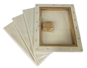 Amazon.com: Lot 4 Blank Artist Canvas 9x16" Framed Pre-stretched Cotton