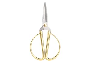 Aemoe 6 Inch All Stainless Steel Sewing Scissors, Sharp Tailor Scissors for Embroidery, Sewing, Craft, DIY Art Work & Daily Use for Home Office School Gold