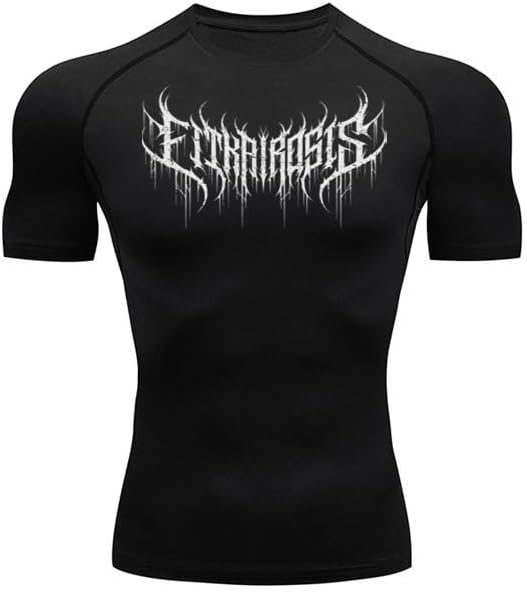 Amazon.com: FitKairosis Diaphthora Black Compression Shirt for Men