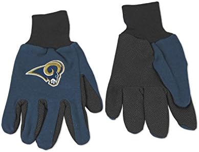 Los Angeles Rams NEW LOGO Pair Two Tone GRIP Gloves Sport Work Utility NFL Football