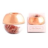 100pcs Rose Gold Paper Clips 28mm in Magnetic Lid