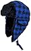 Best Winter Hats Big Kids Plaid Russian/Aviator Winter Hat (One Size) - Blue/Black