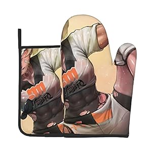 Xiaoxian Pokemon 146 Hittebestendige keukenovenhandschoenen, ovenhandschoenen en potdekselhandschoenen, veilig om te…