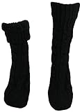 N'Ice Caps Little Girls Lined Cable Knit Home Sock with Non-Skid Gripper Soles