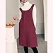 AOBBYBBS Soft Cotton Linen Apron Solid Color Halter Cross Bandage Aprons Japan Japanese Style X Shape Kitchen Cooking Clothes Gift for Women Chef Housewarming (Dark Red)
