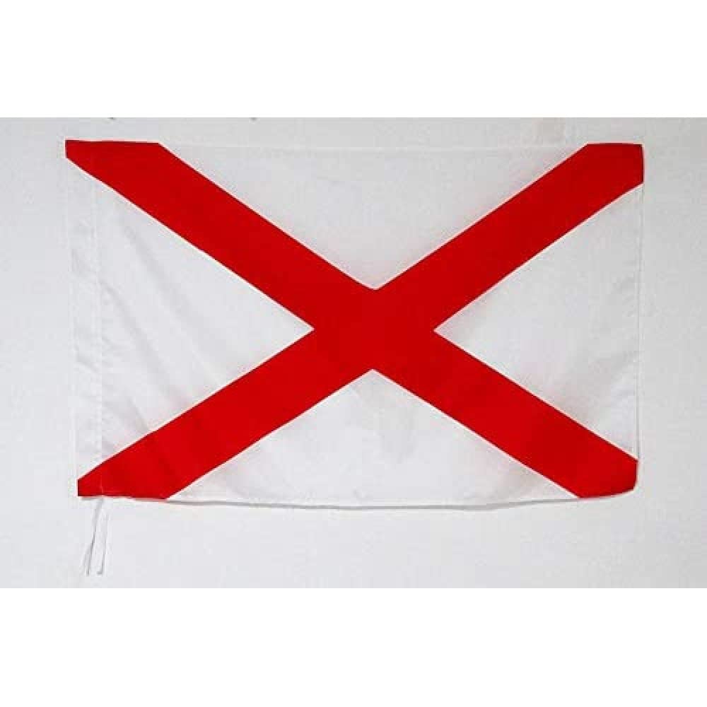 AZ FLAG - Racing White with red cross Flag - 2x3 Ft - race Banner with Sleeve - 100% Polyester - Fade Resistant - Vivid Colors - 2' x 3' Feet - 90x60 Cm