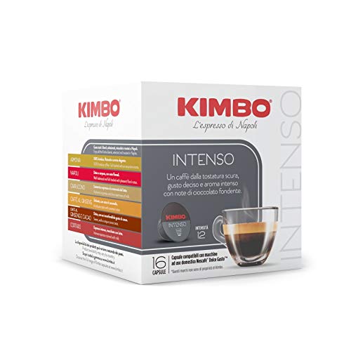 Kimbo Intenso Kaffeekapseln, kompatibel mit Dolce Gusto Nescafè, 6 Packungen mit 16 Kapseln (insgesamt 96 Kapseln)